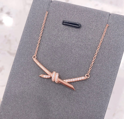 [⭐Luxery Jewels]KNOT NECKLACE DIAMONDS