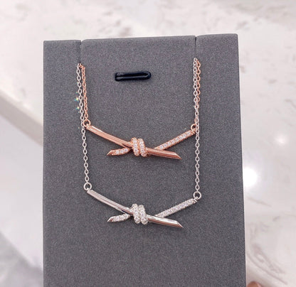 [⭐Luxery Jewels]KNOT NECKLACE DIAMONDS