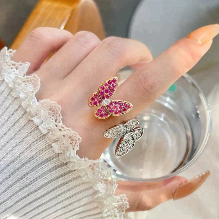 [Luxery]TWIN BUTTERFLY DIAMOND RING