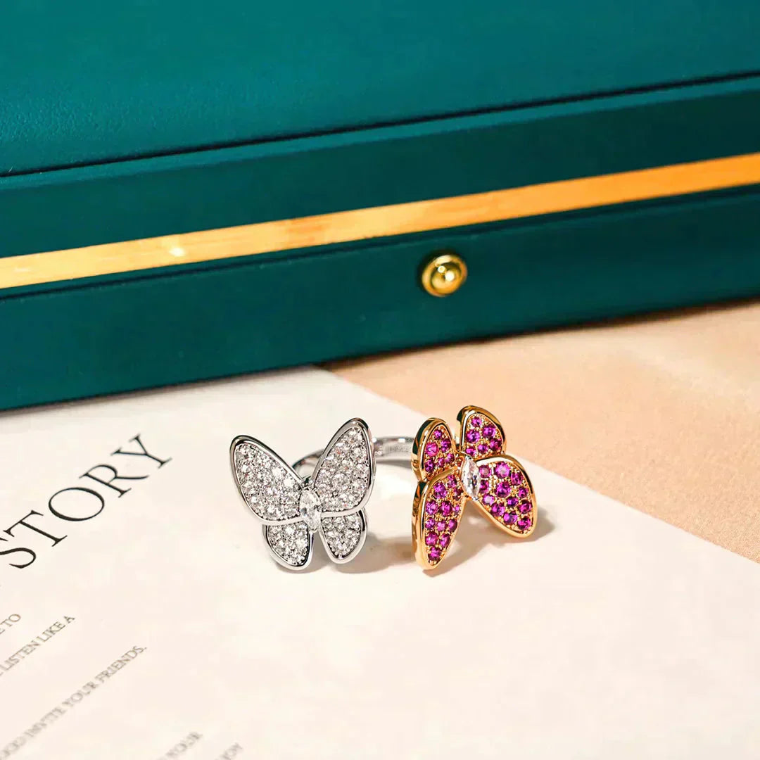 [Luxery]TWIN BUTTERFLY DIAMOND RING