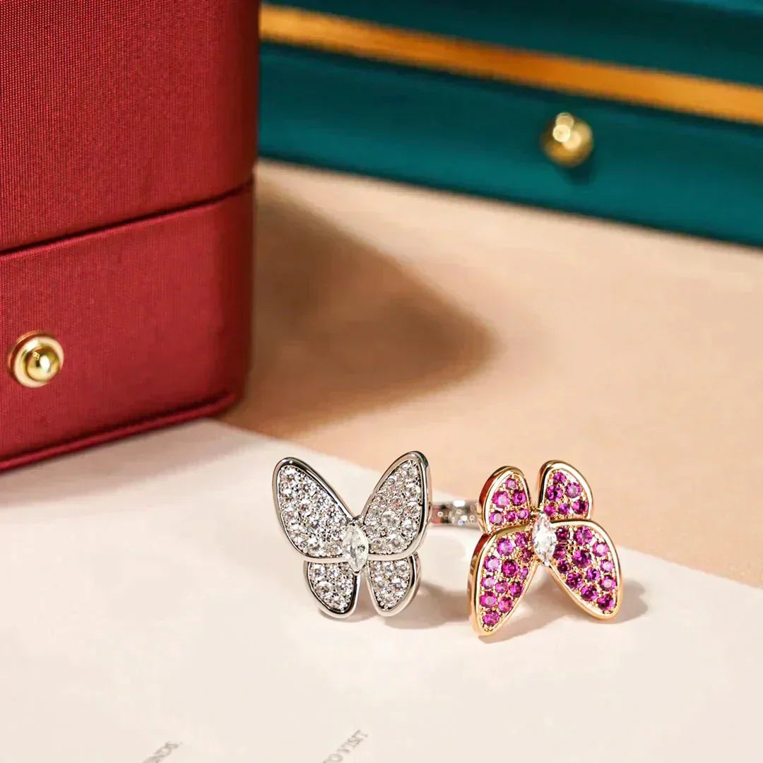 [Luxery]TWIN BUTTERFLY DIAMOND RING