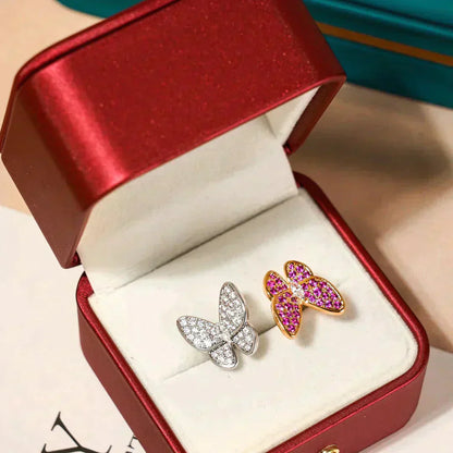 [Luxery]TWIN BUTTERFLY DIAMOND RING