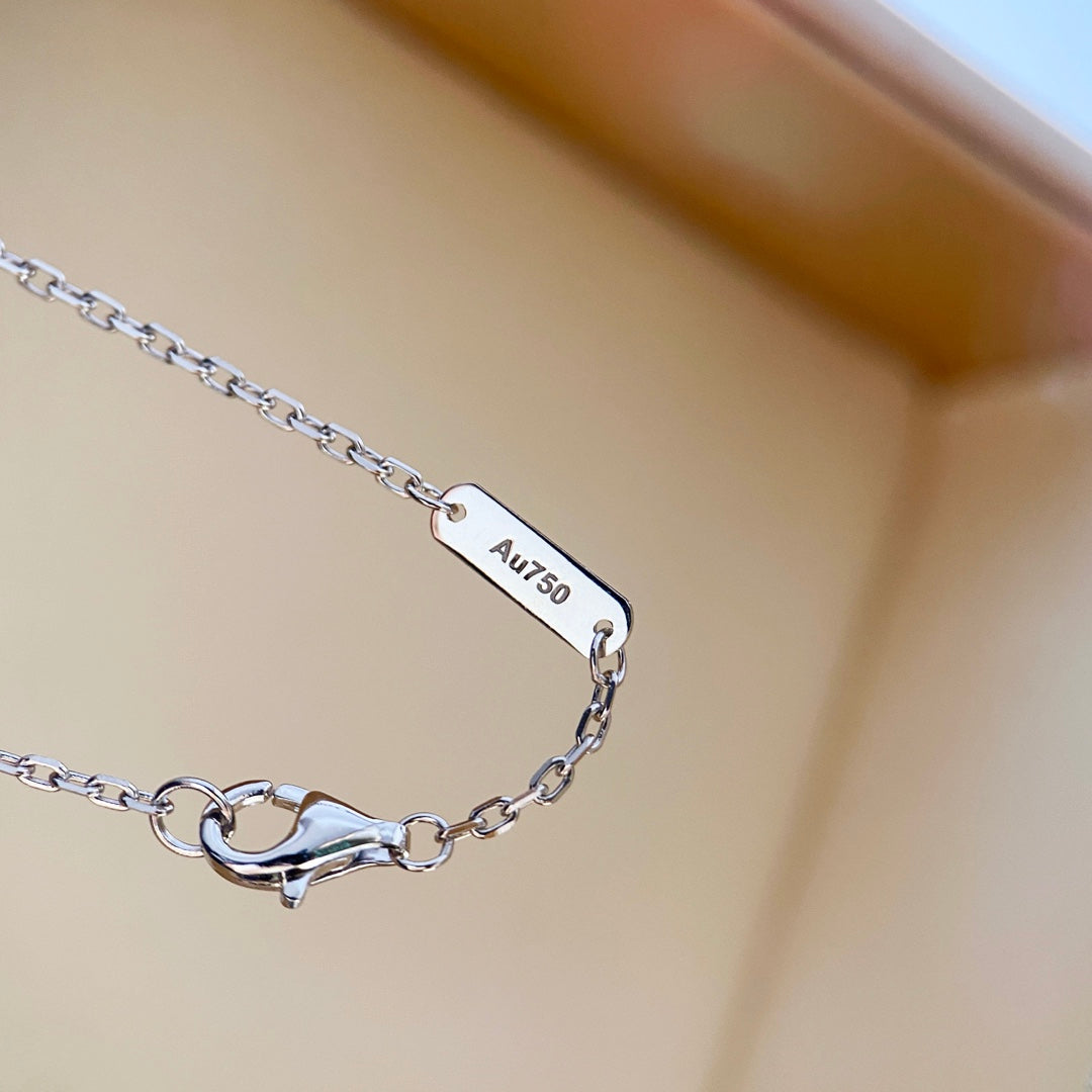 [Luxery]CLOVER DIAMOND NECKLACE SILVER