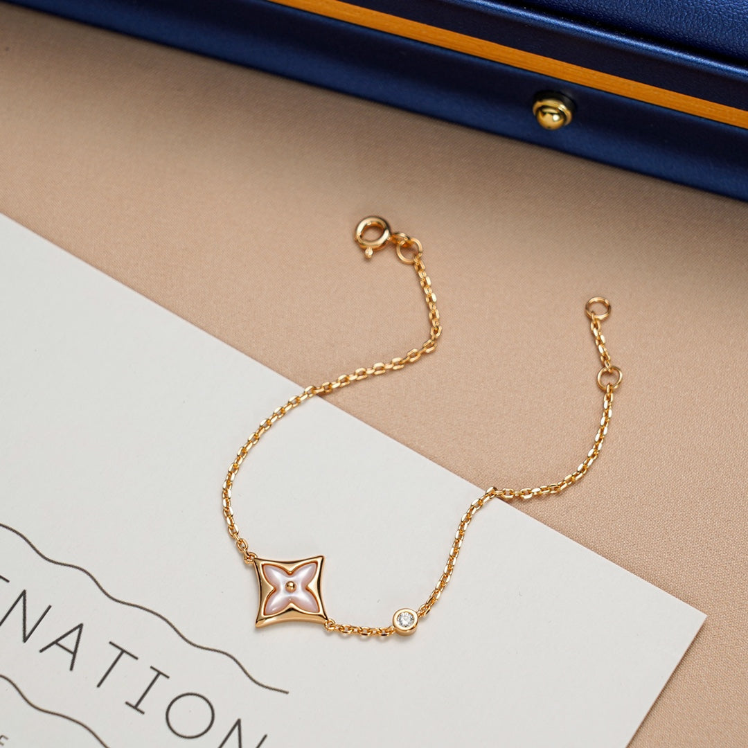 [Luxery]STAR 1 DIAMOND PINK GOLD BRACELET