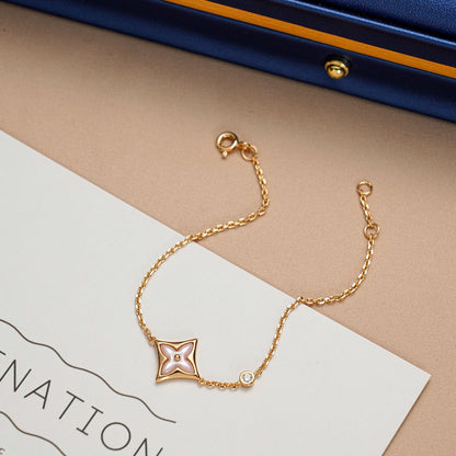 [Luxery]STAR 1 DIAMOND PINK GOLD BRACELET