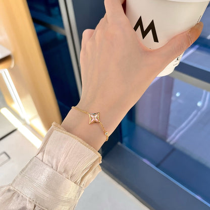 [Luxery]STAR 1 DIAMOND PINK GOLD BRACELET