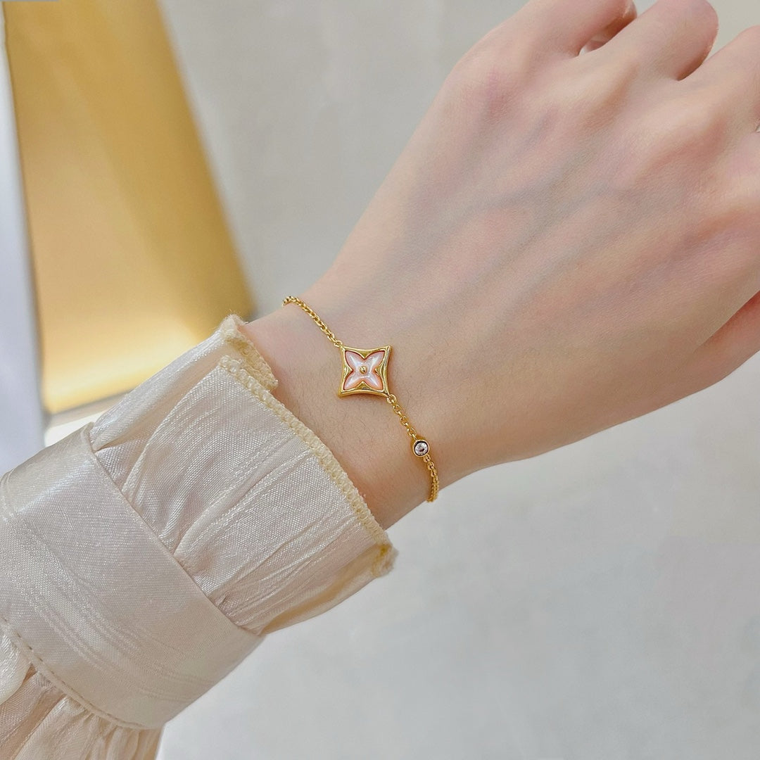 [Luxery]STAR 1 DIAMOND PINK GOLD BRACELET