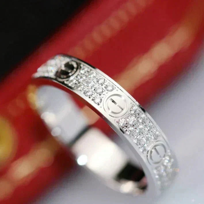 [Luxery]LOVE RING 3.6MM DIAMOND PAVED