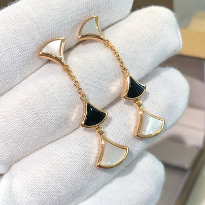 [⭐Luxus]DREAM OHRRINGE 3 MOTIVE ONYX PERLMUTT ROSÉGOLD