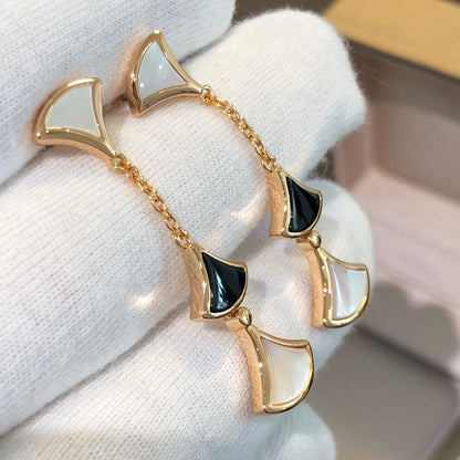 [⭐Luxus]DREAM OHRRINGE 3 MOTIVE ONYX PERLMUTT ROSÉGOLD
