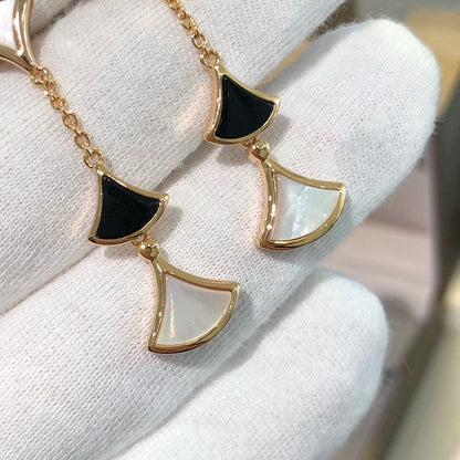 [⭐Luxus]DREAM OHRRINGE 3 MOTIVE ONYX PERLMUTT ROSÉGOLD
