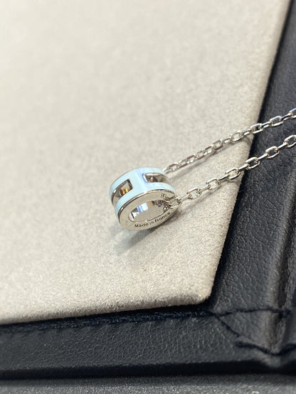 [Luxery]POP H LIGHT BLUE NECKLACE
