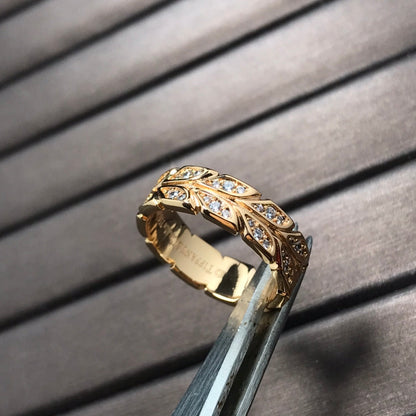 [⭐Luxery Jewels]OLIVE LEAF RING DIAMONDS