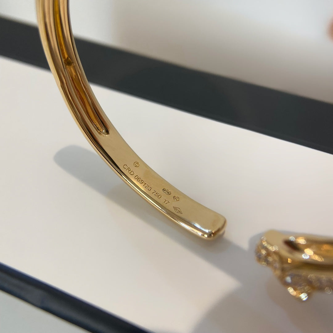 [Luxery]PANTHERE GOLD DIAMOND OPEN BRACELET