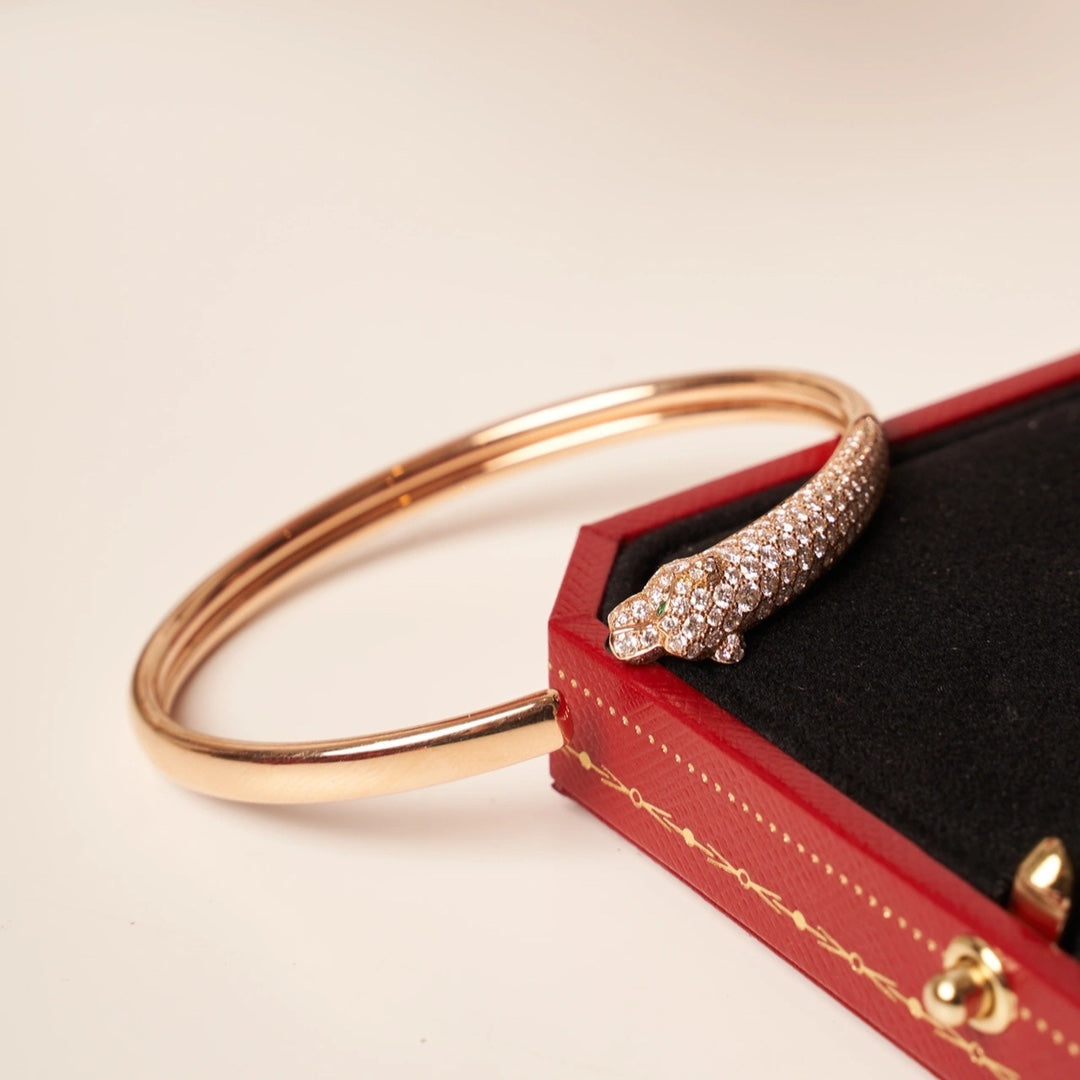 [Luxery]PANTHERE ROSE GOLD DIAMOND OPEN BRACELET