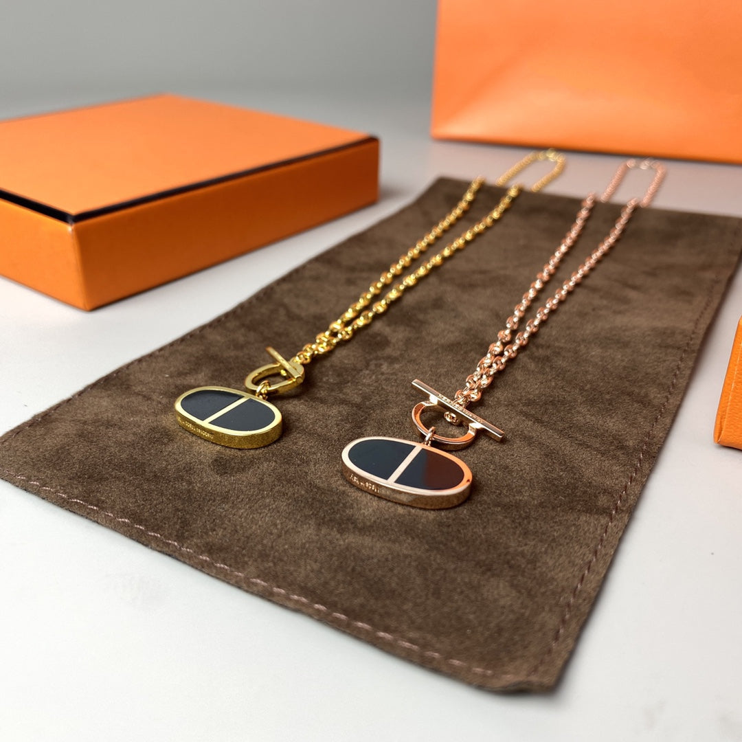 [Luxery]CHAINE VERSO BLACK CERAMIC NECKLACE