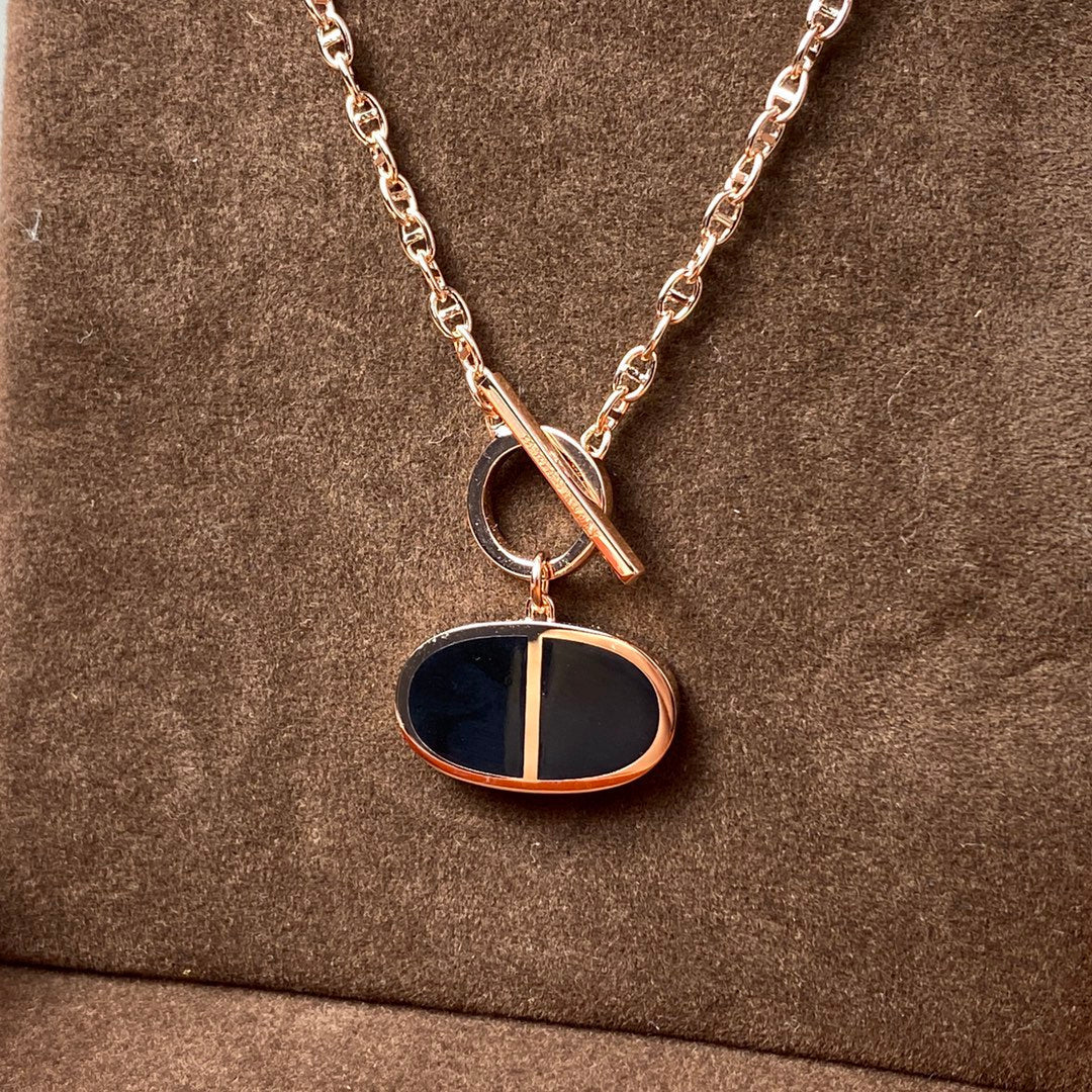 [Luxery]CHAINE VERSO BLACK CERAMIC NECKLACE