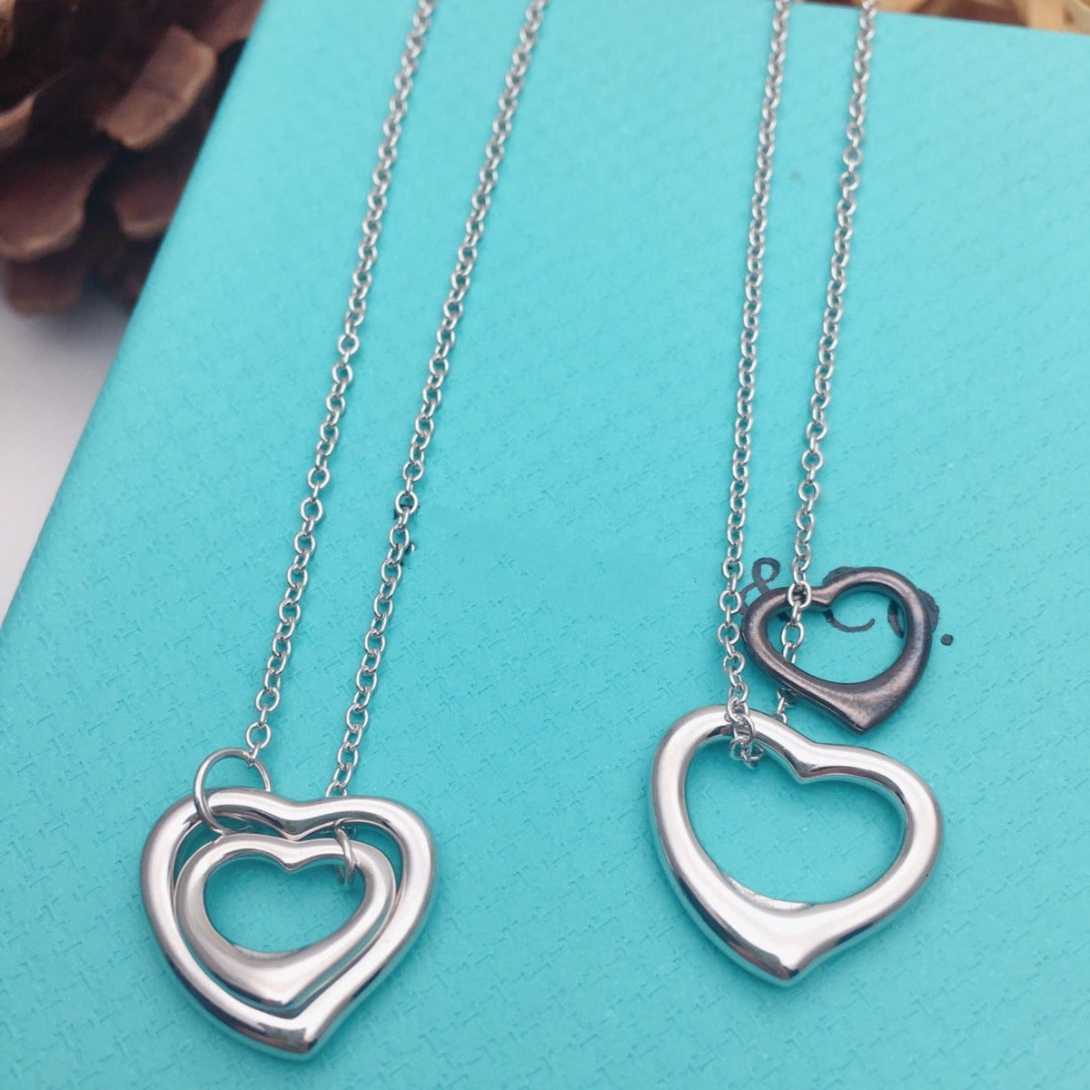 [⭐Luxery Jewels]OPEN HEART SILVER NECKLACE