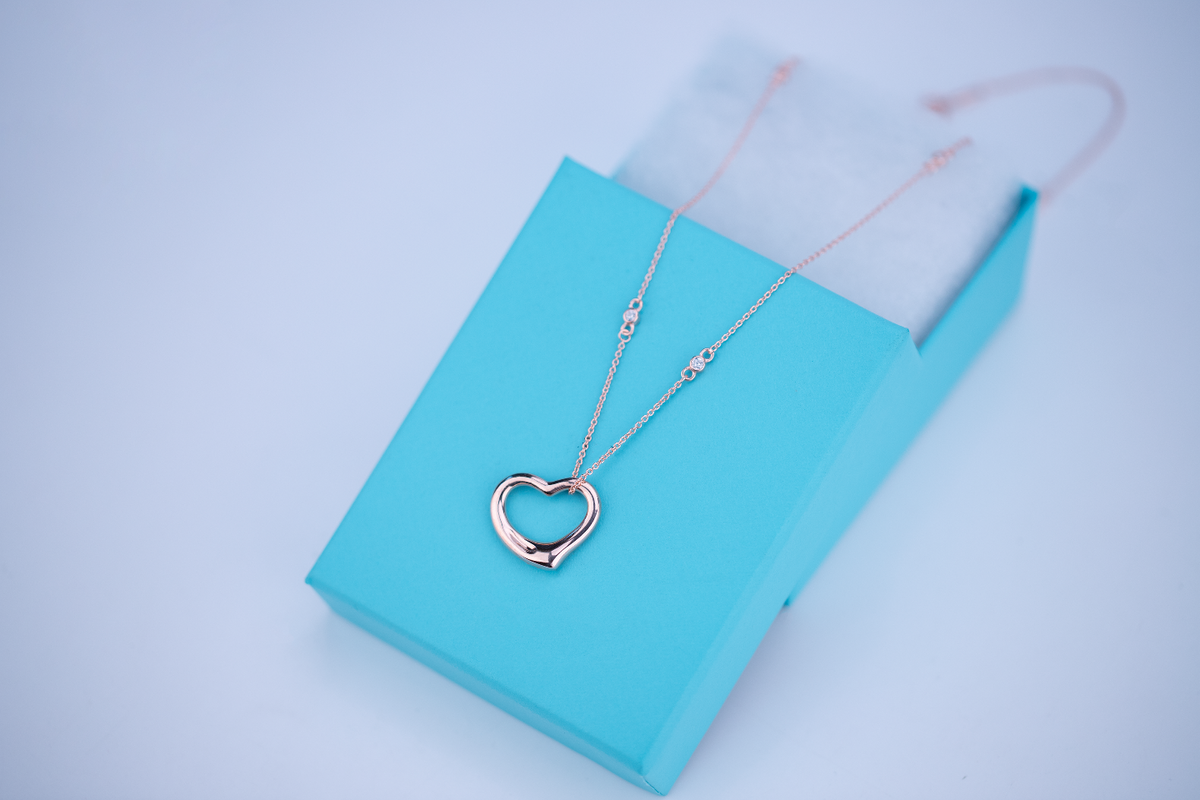 [⭐Luxery Jewels]OPEN HEART PEDANT PINK GOLD NECKLACE