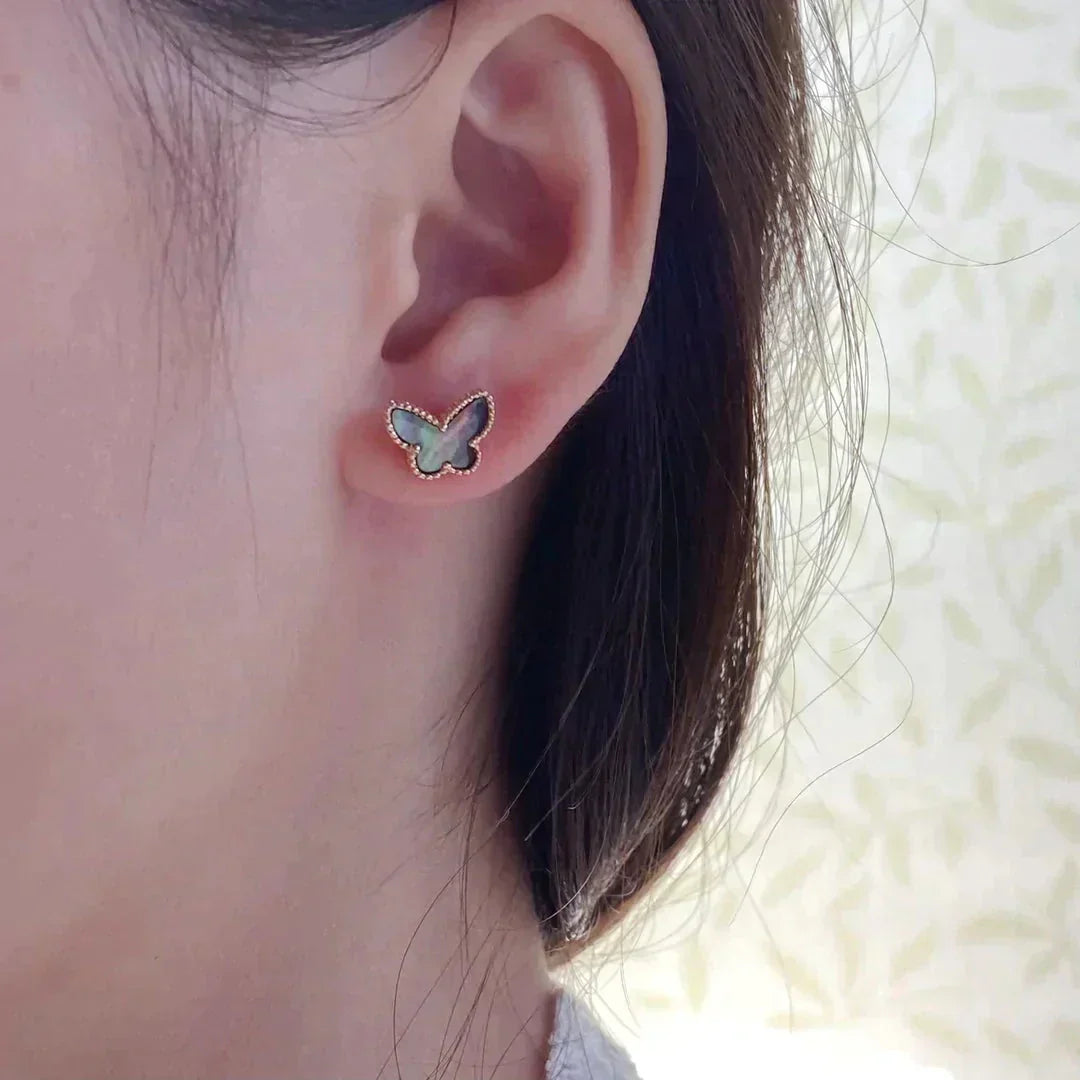 [Luxery]BUTTERFLY DARK MOP  EARRINGS