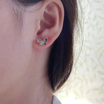 [Luxery]BUTTERFLY DARK MOP  EARRINGS