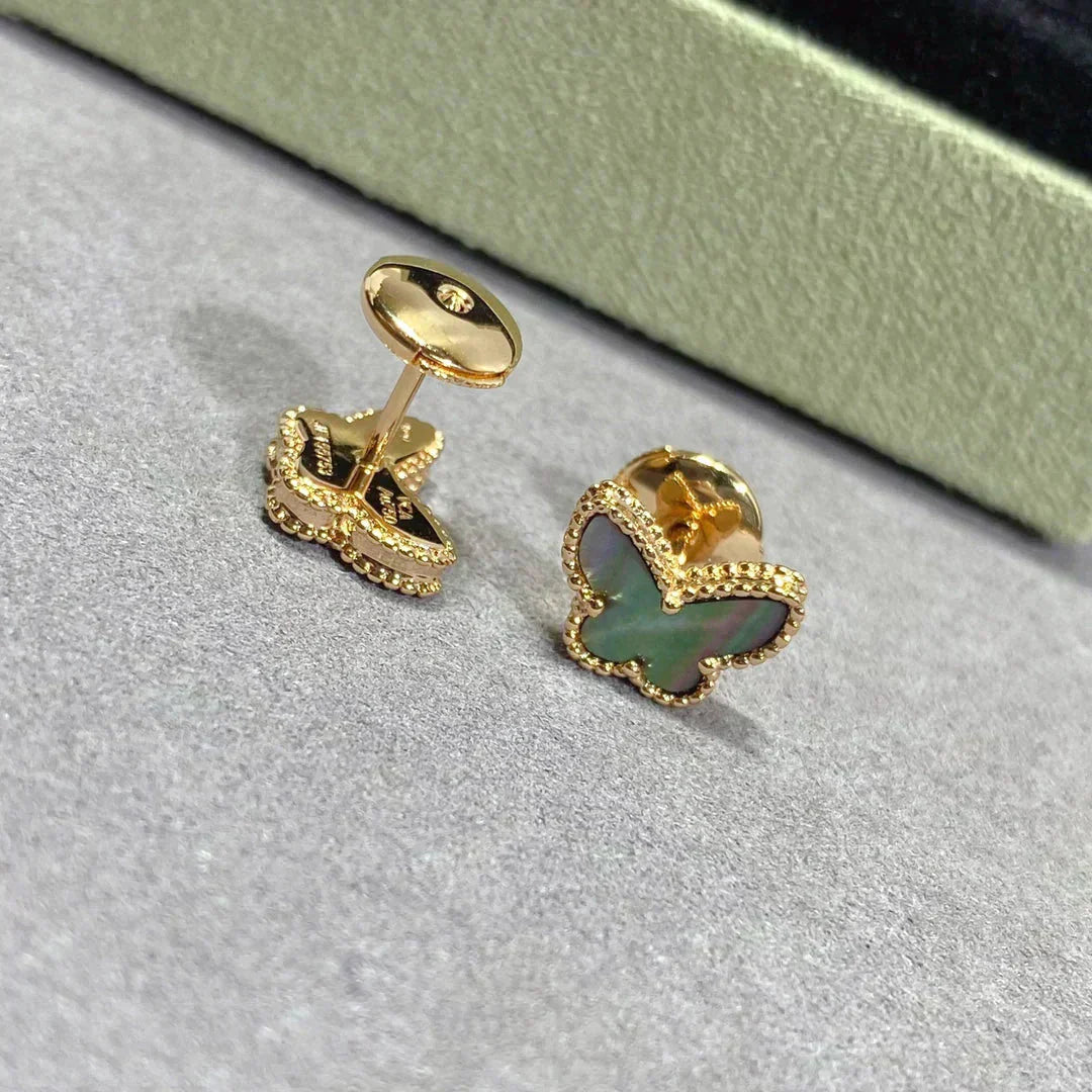 [Luxery]BUTTERFLY DARK MOP  EARRINGS
