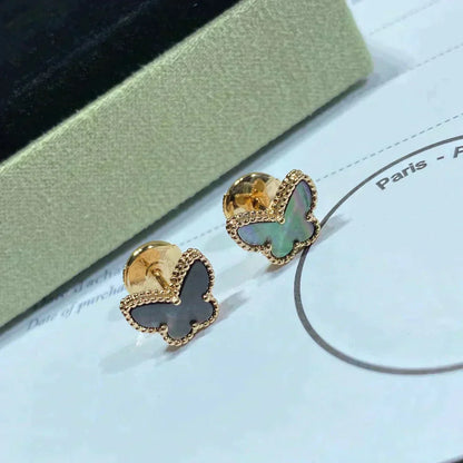 [Luxery]BUTTERFLY DARK MOP  EARRINGS