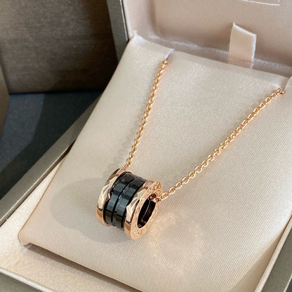 [⭐Luxus]ZERO 1 SCHWARZE KERAMIK ROSÉGOLD HALSKETTE