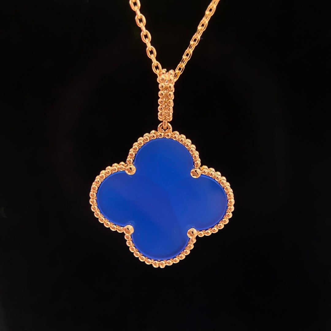 [Luxery]CLOVER 25MM NECKLACE TURQUOISE ROSE GOLD