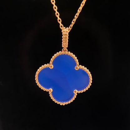 [Luxery]CLOVER 25MM NECKLACE TURQUOISE ROSE GOLD
