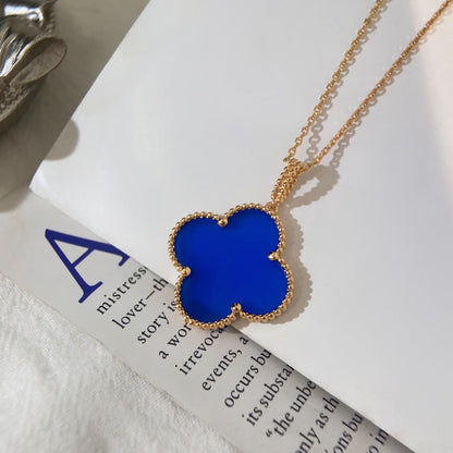 [Luxery]CLOVER 25MM NECKLACE TURQUOISE ROSE GOLD