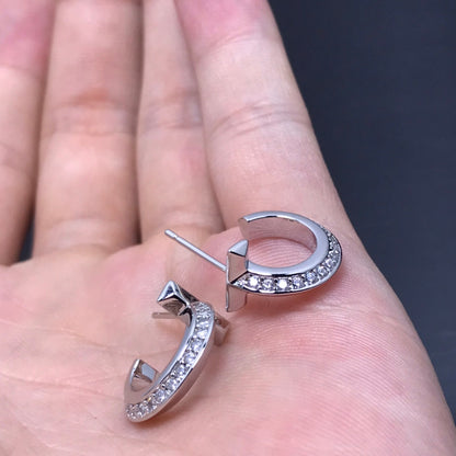 [⭐Luxery Jewels]T HOOP DIAMOND EARRINGS