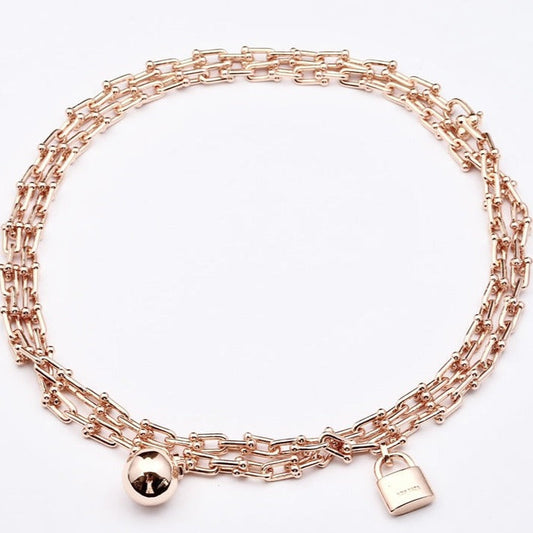 [⭐Luxery Jewels]HARDWEAR PINK GOLD WRAP NECKLACE