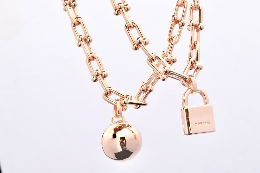 [⭐Luxery Jewels]HARDWEAR PINK GOLD WRAP NECKLACE