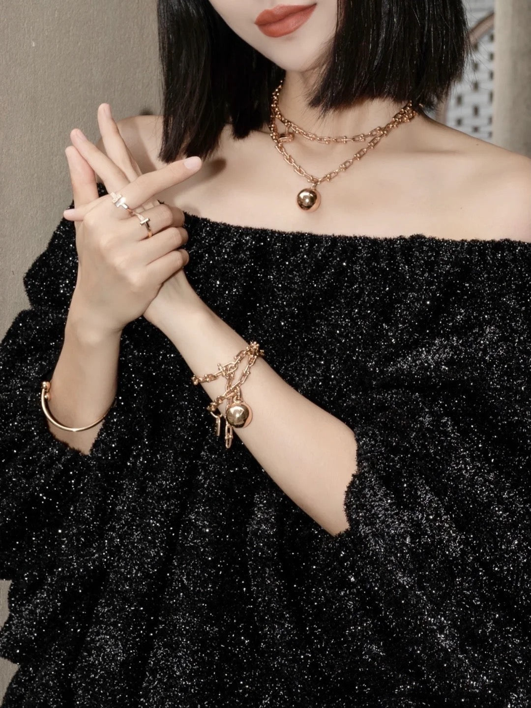 [⭐Luxery Jewels]HARDWEAR PINK GOLD WRAP NECKLACE