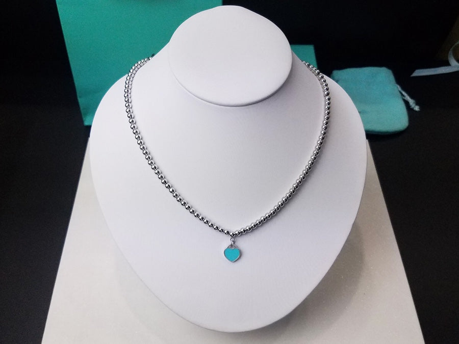 [⭐Luxery Jewels]ハートペンダント シルバーボールチェーンネックレス