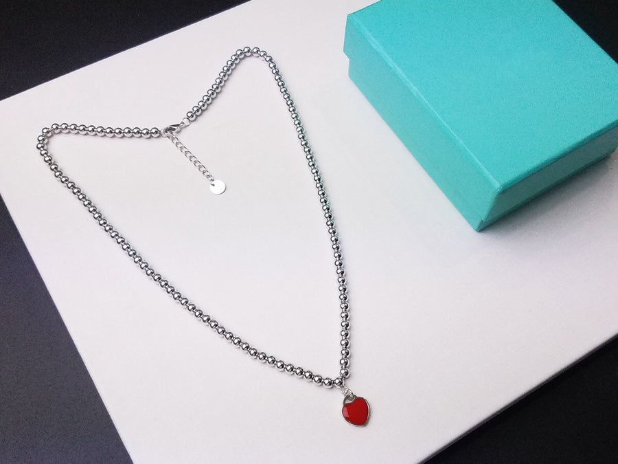 [⭐Luxery Jewels]ハートペンダント シルバーボールチェーンネックレス
