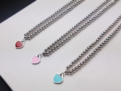 [⭐Luxery Jewels]ハートペンダント シルバーボールチェーンネックレス