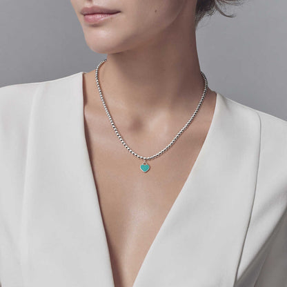[⭐Luxery Jewels]ハートペンダント シルバーボールチェーンネックレス