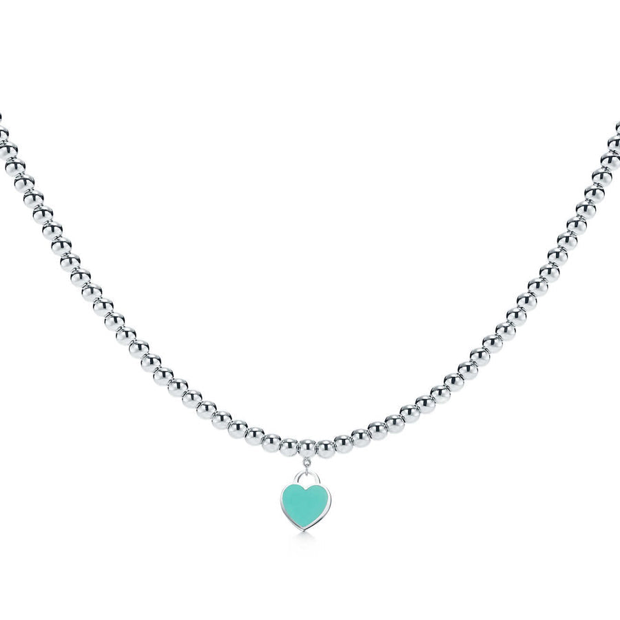 [⭐Luxery Jewels]ハートペンダント シルバーボールチェーンネックレス