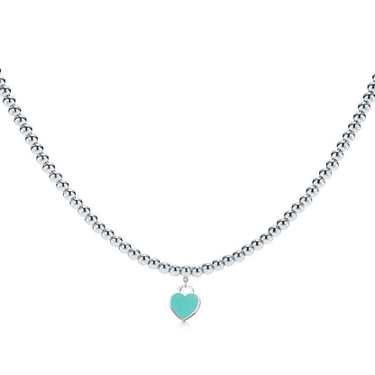 [⭐Luxery Jewels]ハートペンダント シルバーボールチェーンネックレス