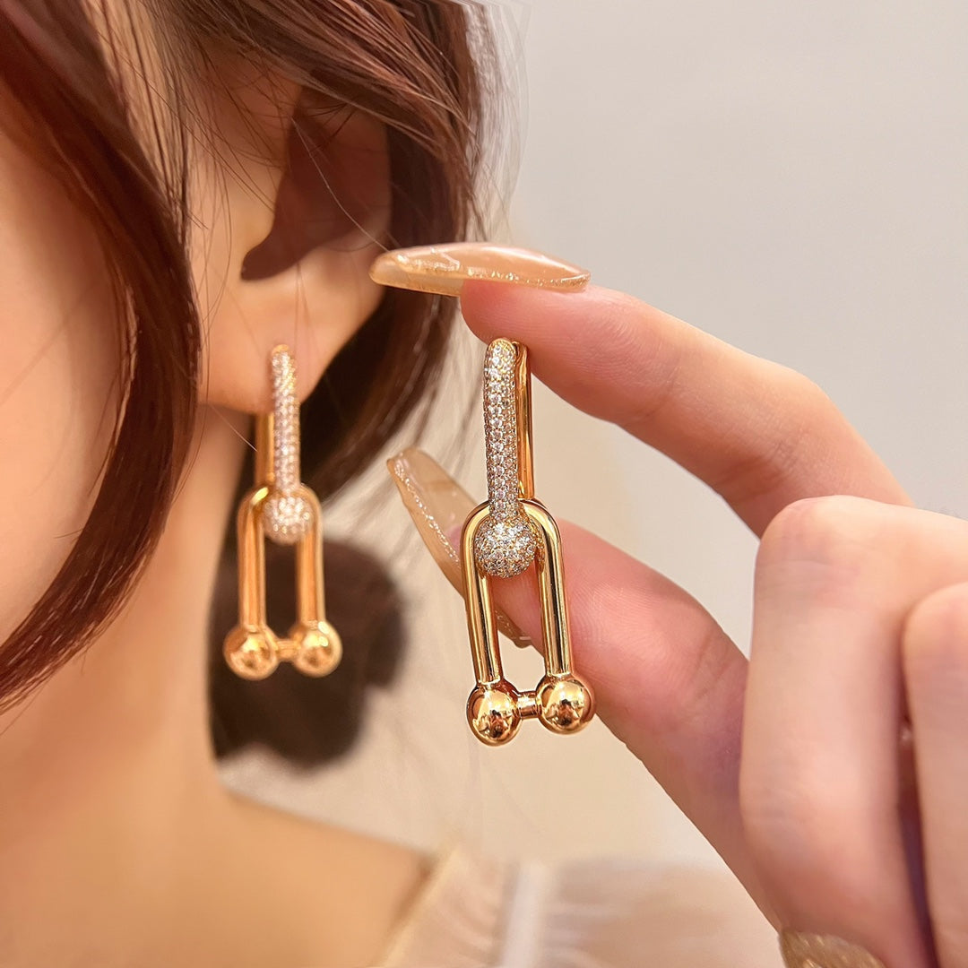 [⭐Luxery Jewels]HARDWEAR DROP DIAMONDS EARRINGS