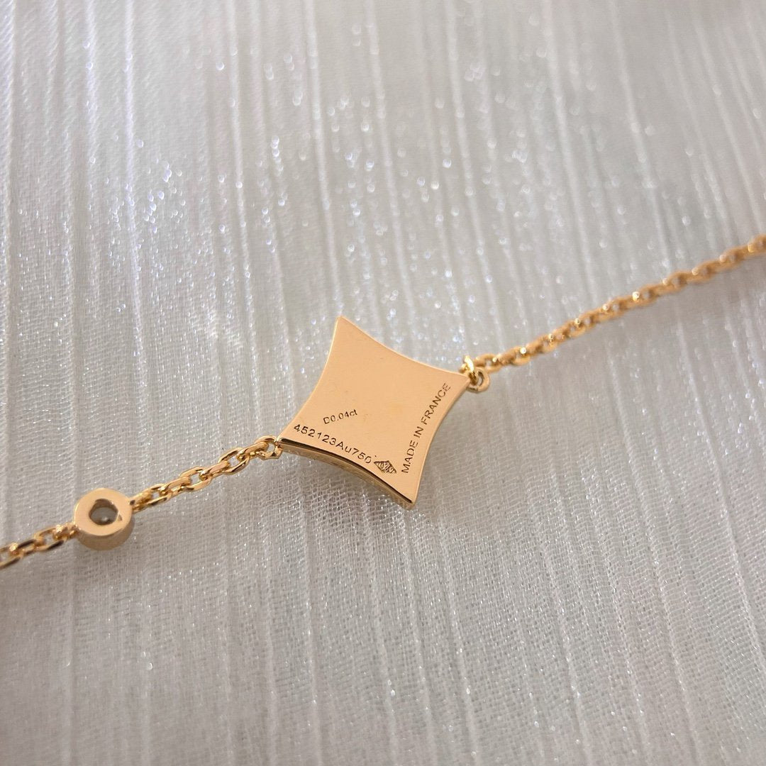 [Luxery]COLOR STAR CARNELIAN PINK GOLD DIAMOND BRACELET