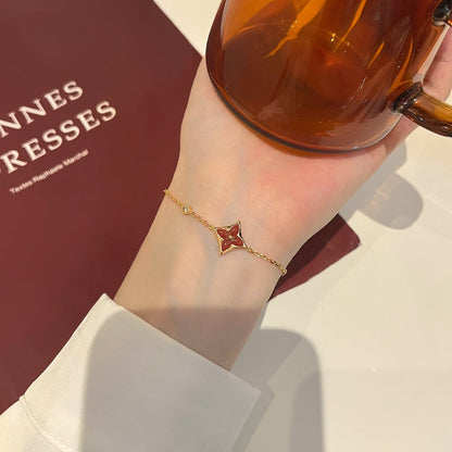 [Luxery]COLOR STAR CARNELIAN PINK GOLD DIAMOND BRACELET
