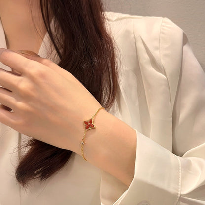 [Luxery]COLOR STAR CARNELIAN PINK GOLD DIAMOND BRACELET