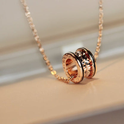 [⭐Luxus] ZERO 1 ROCK ANHÄNGER ROSÉGOLD SCHWARZE HALSKETTE