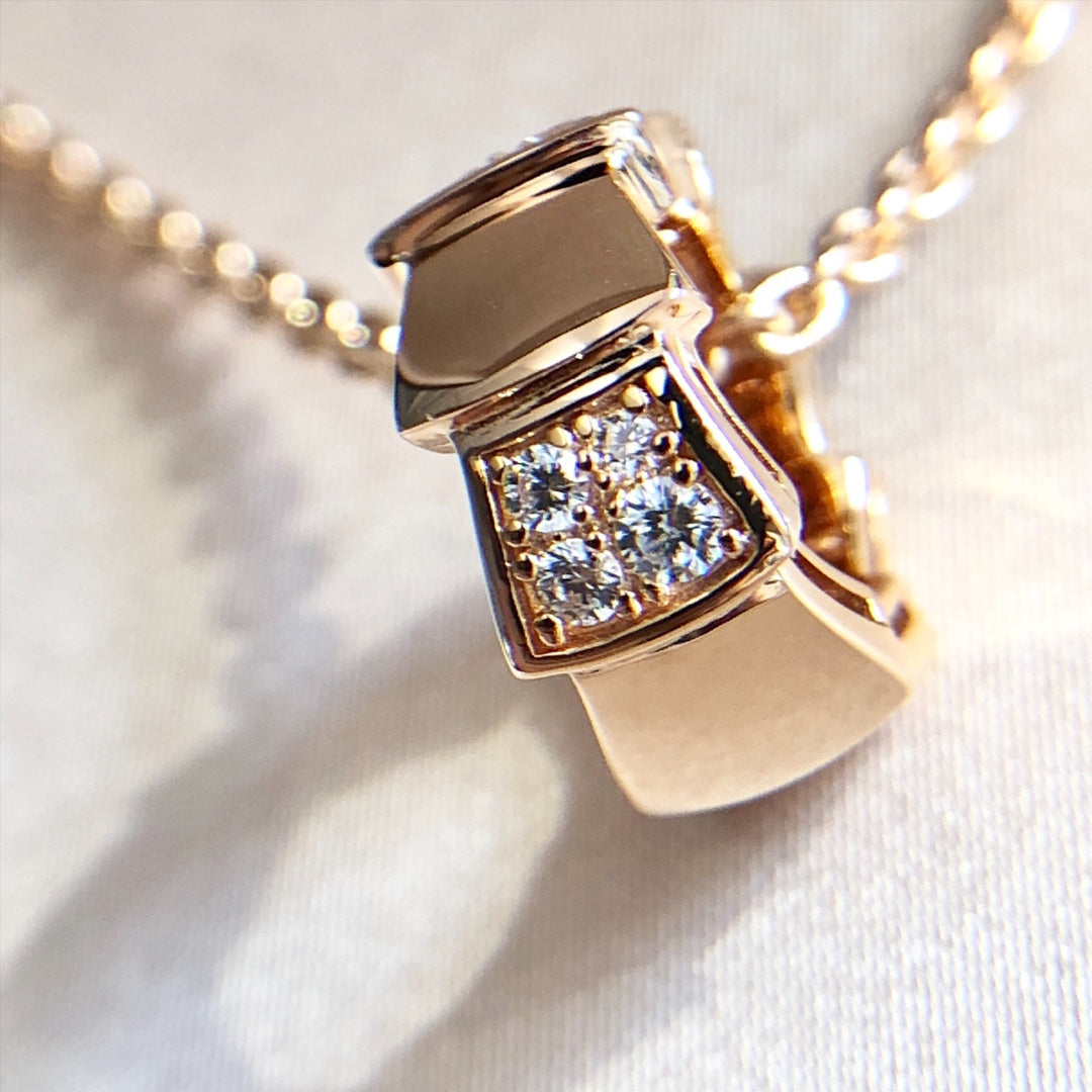 [⭐Luxery]SERPENTI ANHÄNGER DIAMANT ROSÉGOLD HALSKETTE