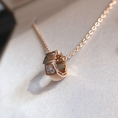 [⭐Luxery]SERPENTI ANHÄNGER DIAMANT ROSÉGOLD HALSKETTE