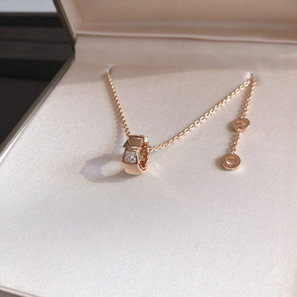 [⭐Luxery]SERPENTI ANHÄNGER DIAMANT ROSÉGOLD HALSKETTE