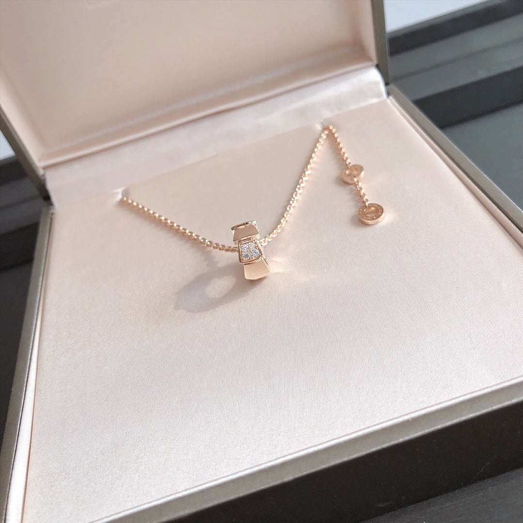 [⭐Luxery]SERPENTI ANHÄNGER DIAMANT ROSÉGOLD HALSKETTE